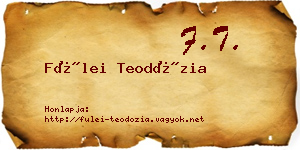 Fülei Teodózia névjegykártya